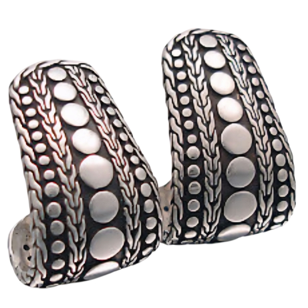 John Hardy 925 Sterling Silver Intricate Earrings - Picture 8 of 8